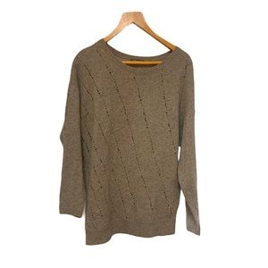 Vince Yak Wool Blend Tan Open Knit Sweater